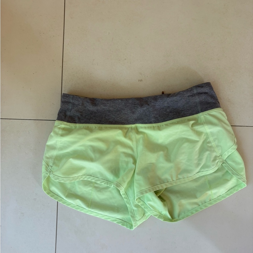 Lululemon Athletica Athletic Shorts in Lime Gray